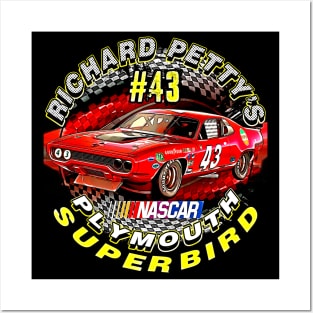 NASCAR Richard Petty's #43 Plymouth Superbird 1970 Vintage Racing Car Posters and Art